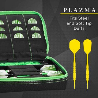 Foto 5 | Foto 5 | Funda Para Dardos Casemaster Plazma Plus Negra Con Ribete Verde Nailon - Venta Internacional.