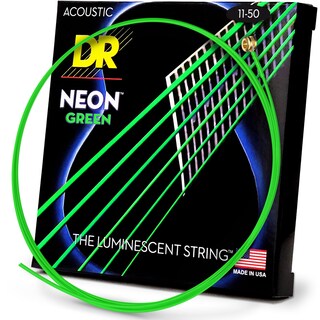 Foto 1 | Foto 1 | Juego De Cuerdas Para Guitarra Acústica Dr Strings Hi-def Neon Green - Venta Internacional.