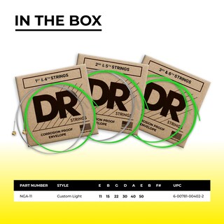 Foto 4 | Foto 4 | Juego De Cuerdas Para Guitarra Acústica Dr Strings Hi-def Neon Green - Venta Internacional.