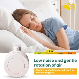 Foto 4 | Foto 4 | Mini Ventilador Sin Aspas Portátil Silencioso 3 Velocidades Con Clip Blanco - Venta Internacional.