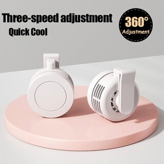 Foto 6 | Foto 6 | Mini Ventilador Sin Aspas Portátil Silencioso 3 Velocidades Con Clip Blanco - Venta Internacional.