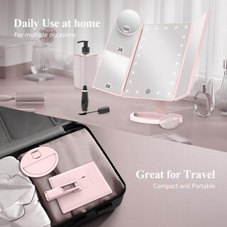 Foto 5 | Foto 5 | Espejo De Maquillaje Huonul Vanity Con Luces De Aumento De 2 X 3 X 10 Veces - Venta Internacional.