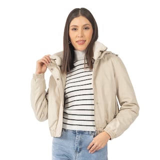 Foto 1 | Foto 1 | Chamarra Quarry Cropped Casual Capucha Ajustable Para Mujer