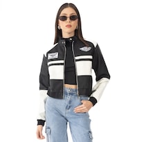 Chamarra Quarry Slim Fit Parches Racing Para Mujer