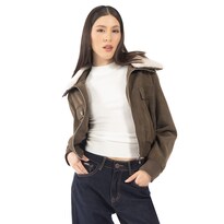 Chamarra Quarry Regular Fit Aviador Cuello Suave Para Mujer