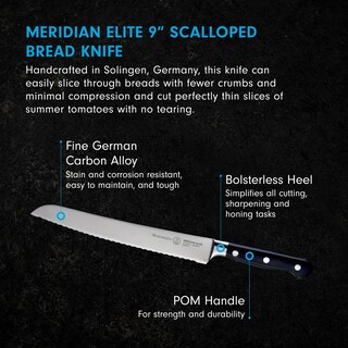 Foto 2 | Foto 2 | Cuchillo Para Pan Messermeister Meridian Elite De 9 Pulgadas Acero Alemán - Venta Internacional.