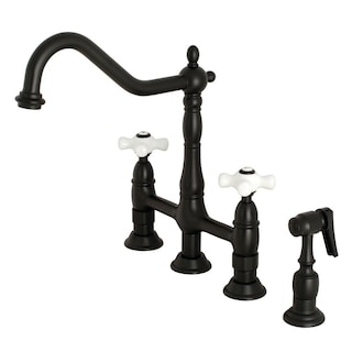 Foto 1 | Foto 1 | Grifo De Cocina Kingston Brass Heritage Bridge Negro Mate - Venta Internacional.