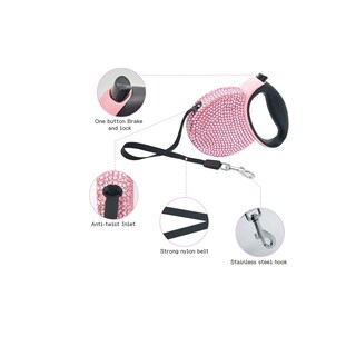 Foto 2 | Foto 2 | Correa Para Perros Triumilynn Con Diamantes De Imitación Retráctiles De 3 M Rosa Para Razas Pequeñas - Venta Internacional.