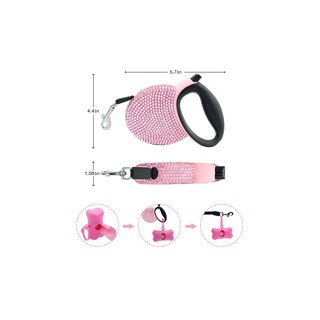 Foto 4 | Foto 4 | Correa Para Perros Triumilynn Con Diamantes De Imitación Retráctiles De 3 M Rosa Para Razas Pequeñas - Venta Internacional.