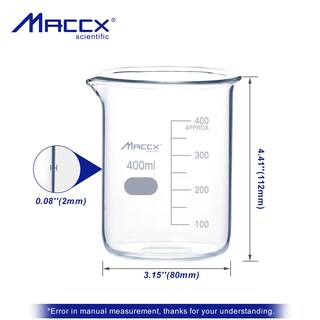 Foto 4 | Foto 4 | Vaso De Vidrio Maccx Bkl400-012 400 Ml Borosilicato 3.3 Paquete De 12 - Venta Internacional.