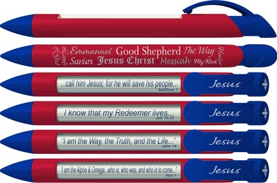 Foto 3 | Foto 3 | Juego De Bolígrafos Para Felicitación Con Los Nombres De Jesús Con Mensajes Giratorios 6 Unidades - Venta Internacional.