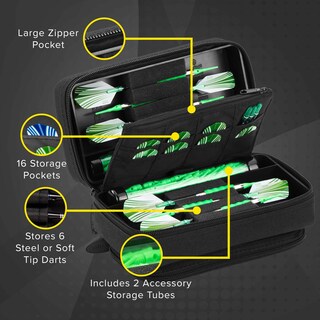 Foto 2 | Foto 2 | Funda Para Dardos Casemaster Plazma Pro Para 6 Dardos Color Negro Con Bolsillo Para Teléfono - Venta Internacional.