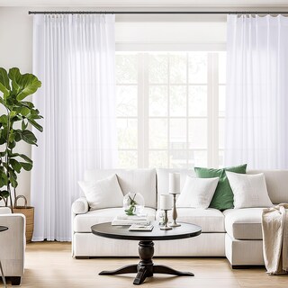 Foto 5 | Foto 5 | Cortinas Joywell De Lino Semitransparente Plisadas 40 X 108 Cm Color Blanco - Venta Internacional.