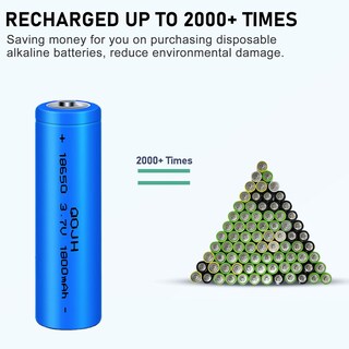 Foto 4 | Foto 4 | Batería Recargable Qojh 18650 3 7 V 1800 Mah Paquete De 2 - Venta Internacional.