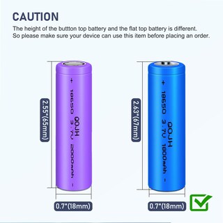 Foto 6 | Foto 6 | Batería Recargable Qojh 18650 3 7 V 1800 Mah Paquete De 2 - Venta Internacional.