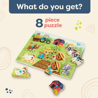 Foto 5 | Foto 5 | Puzzle B. Toys Peek & Explore Barnyard Wooden Peg Farm 2+ - Venta Internacional.
