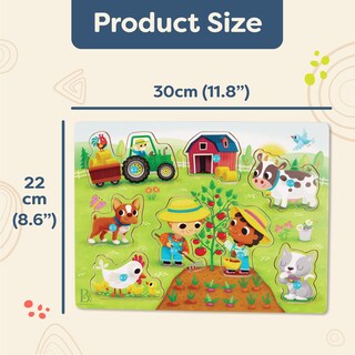 Foto 6 | Foto 6 | Puzzle B. Toys Peek & Explore Barnyard Wooden Peg Farm 2+ - Venta Internacional.