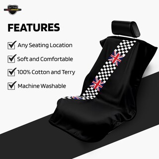 Foto 3 | Foto 3 | Protector De Asiento De Coche Toalla Armadura De Asiento Bandera Británica A Cuadros - Venta Internacional.