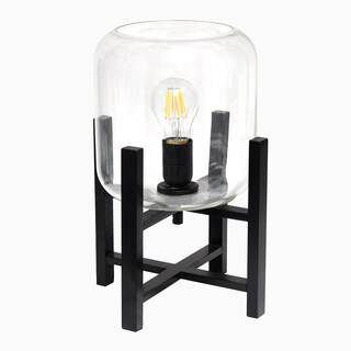Foto 3 | Foto 3 | Lámpara De Mesa Simple Designs Lt1068-clr Con Base De Madera Color Negro Y Transparente - Venta Internacional.