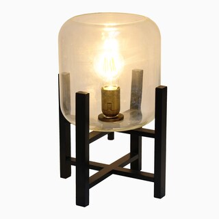 Foto 7 | Foto 7 | Lámpara De Mesa Simple Designs Lt1068-clr Con Base De Madera Color Negro Y Transparente - Venta Internacional.
