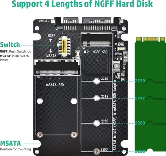 Foto 5 | Foto 5 | Adaptador Eluteng M.2 Sata A Sata Para Ssd Msata/m.2 Ngff - Venta Internacional.