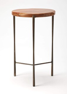 Foto 2 | Foto 2 | Mesa Auxiliar Decorativa Offex Moderna Redonda De Madera De Acacia Maciza - Venta Internacional.