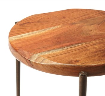 Foto 4 | Foto 4 | Mesa Auxiliar Decorativa Offex Moderna Redonda De Madera De Acacia Maciza - Venta Internacional.