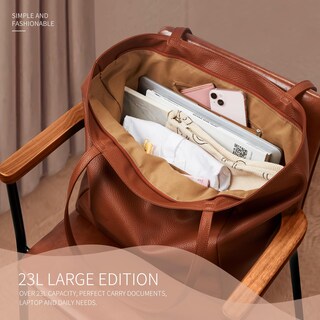Foto 5 | Foto 5 | Bolso De Mano Kalidi Tamaño Grande Piel Vegana 23 Litros Para Mujer Color Marrón - Venta Internacional.