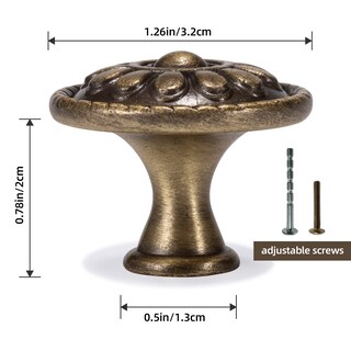 Foto 5 | Foto 5 | Pomos de Latón Envejecido de 3.2 cm 10 Piezas- Venta Internacional