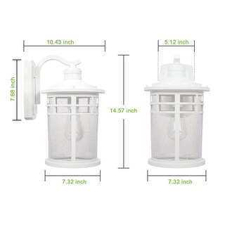 Foto 4 | Foto 4 | Luces De Pared Para Exteriores Darkaway De 15 Pulgadas Cristal Con Semillas Para Porche Paquete De 2 - Venta Internacional.