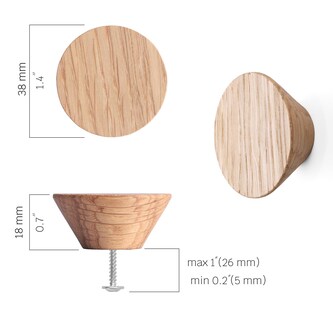 Foto 3 | Foto 3 | Pomos Para Armario Toros Store  6 Unidades  En Forma De Cono De Madera  4 Cm  Redondos - Venta Internacional.