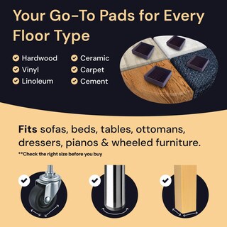 Foto 4 | Foto 4 | Almohadillas Castermaster Para Muebles  5 X 10 Cm  Antideslizantes  Color Marrón  Paquete De 4 Unidades - Venta Internacional.