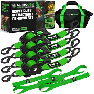 Foto 1 | Foto 1 | Cinchas Para Carga Retráctiles Con Trinquete Rhino Usa 5 M Paquete De 4 - Venta Internacional.