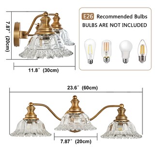 Foto 5 | Foto 5 | Lámpara De Tocador De Baño Xiedun 3 Luces Latón Envejecido - Venta Internacional.