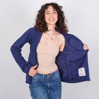 Foto 4 | Foto 4 | Chamarra Fleece Para Mujer Con Abertura En Puños Greenlander Azul Marino