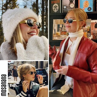 Foto 3 | Foto 3 | Gafas De Sol Mosanana Retro Ovaladas Con Montura Metálica Dorada Y Marrón Ms52364 - Venta Internacional.
