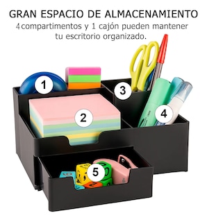 Foto 2 | Foto 2 | Organizador De Escritorio Multifunción Con Cajón De Plástico