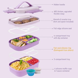 Foto 2 | Foto 2 | Lonchera Bento Box Sunhanny Para Adultos 1900 Ml 3 Capas Con Utensilios - Venta Internacional.