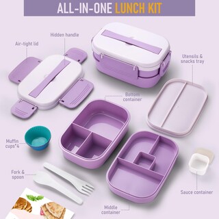 Foto 3 | Foto 3 | Lonchera Bento Box Sunhanny Para Adultos 1900 Ml 3 Capas Con Utensilios - Venta Internacional.