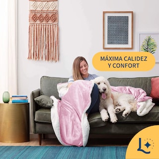 Foto 5 | Foto 5 | Cobija Cobertor Aborregado Individual Frazada Ultra Suave 100% Microfibra De Poliéster (rosa Pastel) Laila Comfort.