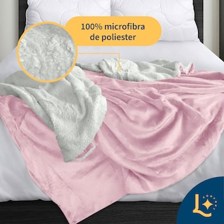 Foto 6 | Foto 6 | Cobija Cobertor Aborregado Individual Frazada Ultra Suave 100% Microfibra De Poliéster (rosa Pastel) Laila Comfort.