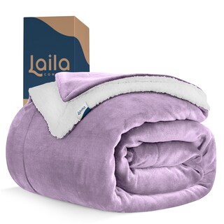 Foto 1 | Foto 1 | Cobija Cobertor Aborregado Individual Laila Comfort Frazada Ultra Suave 100% Microfibra De Poliéster Lila