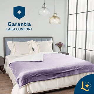 Foto 3 | Foto 3 | Cobija Cobertor Aborregado Individual Laila Comfort Frazada Ultra Suave 100% Microfibra De Poliéster Lila