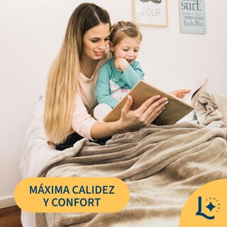 Foto 5 | Foto 5 | Cobija Cobertor Aborregado Queen Laila Comfort Frazada Ultra Suave 100% Microfibra De Poliéster Beige