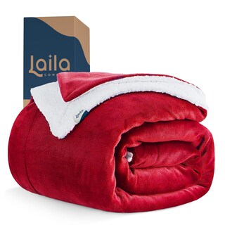 Foto 1 | Foto 1 | Cobija Cobertor Aborregado Matrimonial Laila Comfort Frazada Ultra Suave 100% Microfibra De Poliéster Rojo