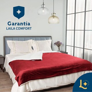 Foto 3 | Foto 3 | Cobija Cobertor Aborregado Matrimonial Laila Comfort Frazada Ultra Suave 100% Microfibra De Poliéster Rojo