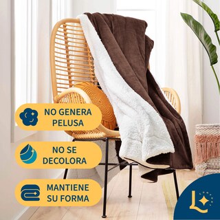 Foto 5 | Foto 5 | Cobija Cobertor Aborregado Matrimonial Frazada Ultra Suave 100% Microfibra De Poliéster (caf√©) Laila Comfort.