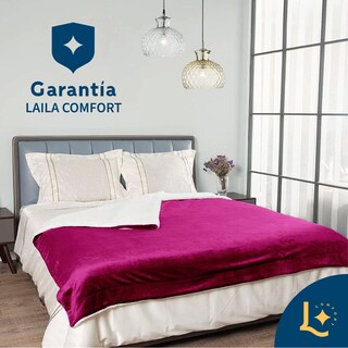 Foto 3 | Foto 3 | Cobija Cobertor Aborregado Matrimonial Frazada Ultra Suave 100% Microfibra De Poliéster (vino) Laila Comfort.