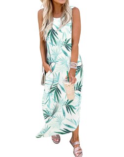 Foto 3 | Foto 3 | Vestido Largo Sin Mangas Jeqeocafy 2025 Para Verano Y Playa Con Bolsillos - Venta Internacional.