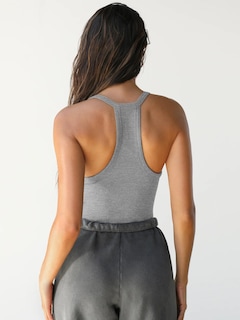 Foto 2 | Foto 2 | Camiseta Sin Mangas Svaliy Workout Para Mujer Con Espalda Cruzada Gris Acanalado Talla L - Venta Internacional.